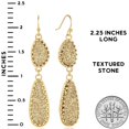 thumbnail image 4 of Humble Chic Gold Druzy Drop Dangles - Long Double Teardrop Earrings for Women, 4 of 10