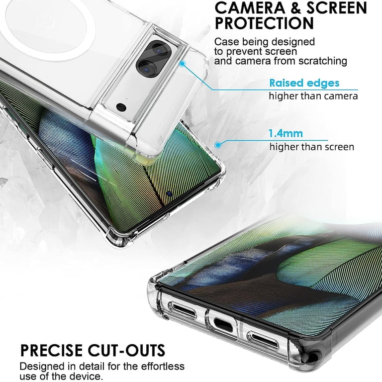 Dteck for Magnetic Case for Google Pixel 7 Pro, Transparent and