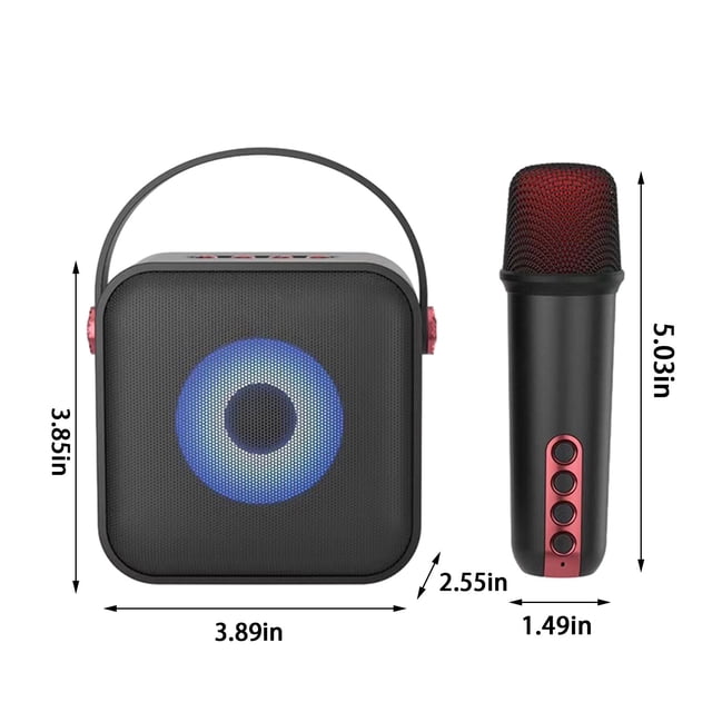 Usloyux Microphone Portable Speaker Up To 65% Off, Wireless Microphone For Home Audio Karaoke Machine, Bluetooth 5.3 Rechargeable Pa System Stage Subwoofer, Portable Microphone Speaker, Black