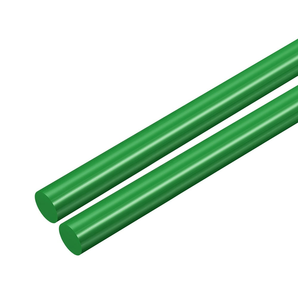 2pcs Plastic Round Rod 5/16" Dia 20" Length Green (POM
