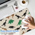 thumbnail image 4 of Long Mouse Pads for Desk,Beige Cartoon Dinosaurs Silhouettes Desk Mats on Top Of Desks, Desk Mouse Pad Extra Large with 3mm Non-Slip Base and Stitched Edge for Gaming,Work,Home 31.5"x15.7", 4 of 5