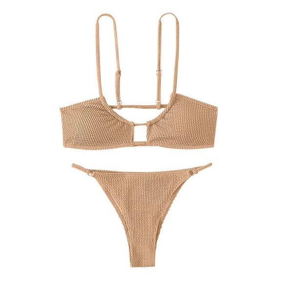 BeAi Womens Fashion 2025 Trendy Womens Bikini Sets Cheeky Sexy White Swimwear Coverup Beachwear Women Sexy Flounce Halter Previous Orders