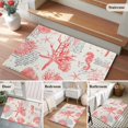 thumbnail image 5 of 2x3 Ft Entryway Area Rug, Red Coastal Shells Kitchen Rug Runner Washable Floor Mat, Vintage Nautical Conch Coral Starfish Non Slip Indoor Door Mat Throw Carpet for Bathroom Living Room Bedroom, 5 of 8