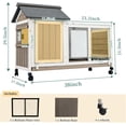 thumbnail image 3 of Petscosset Rabbit Hutch Indoor - Rabbit Cage Indoor Rabbit Hutch Two Story Bunny Cage Fir Wooden Rabbit Cage On Wheels, Ramp, Two Deep No Leak Indoor Rabbit Hutch with Pull Out Tray, 3 of 10