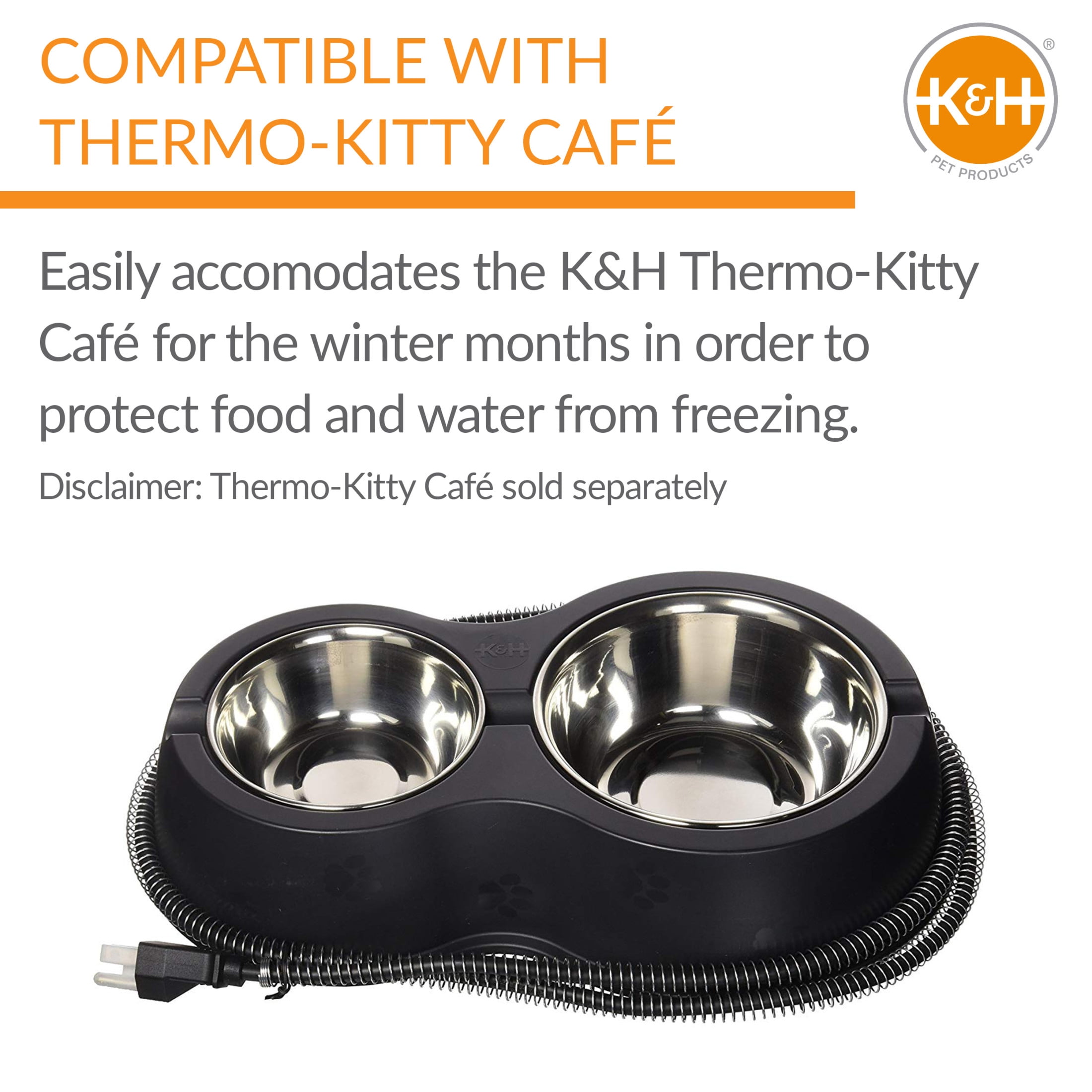 K&H Pet Products Two-Story Outdoor Kitty House with Dining Room Heated Green Leaf 27 X 22 X 27