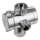 thumbnail image 1 of Abs Chrome 3 Way Diverter Hose Fitting T Shape Adapter Connector For Angle Valve Hose Bath Shower A, 1 of 5