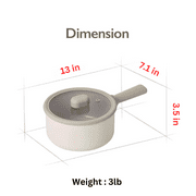 Chou Chou Kitchen Essential 4-Pieces Cookware Set with Lid, Healthy Cooking Ceramic Coating 8 Pot, 7 Saucepan, Induction Compatible Kitchenware, Made in Korea