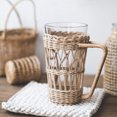thumbnail image 4 of Coffee Cup Insulator Sleeve with Handle & Glass Handmade Rattan Cup Sleeve Glass, 4 of 7