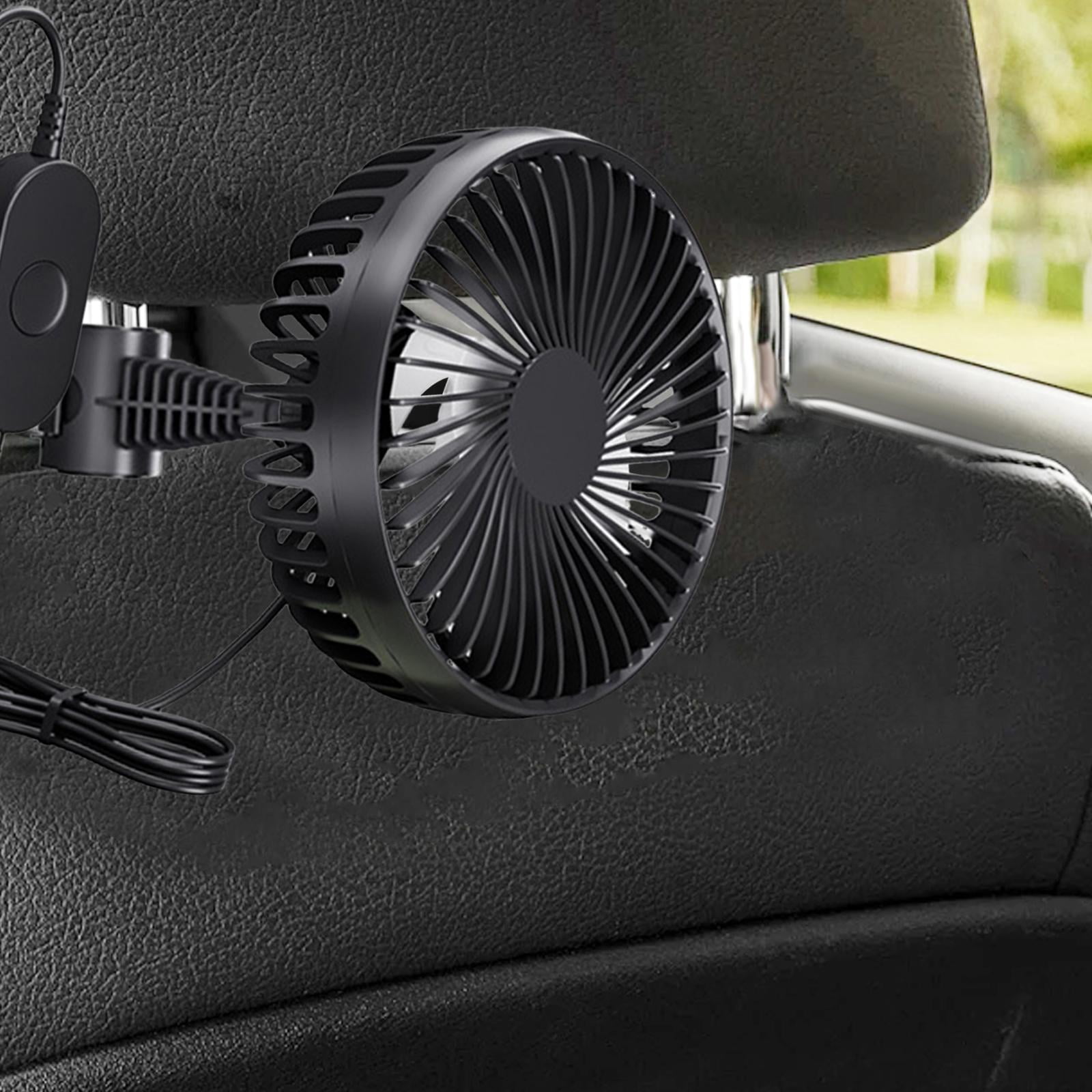 Zxpjkyu USB Car Cooling Fan 12V 24V Backseat Headrest Mount Portable Circulation Fan for Black