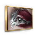 thumbnail image 3 of Close Up of A Woman Eye With Red Makeup On 32 in x 24 in Framed Painting Canvas Art Print, by Designart, 3 of 5
