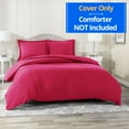 thumbnail image 2 of Nestl 3pc Cal King Duvet Cover Set, Luxury Microfiber Duvet Cover Cal King with 2 Pillow Shams, (98"x104"), Magenta, 2 of 7