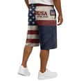 thumbnail image 3 of Havenx Men's 250th Anniversary Usa Shorts Drawstring American Flag Design Shorts with Pockets Elastic Waist Short Pants Patriotic We the People 1776 Workout Clothing,Pink 3XL, 3 of 4