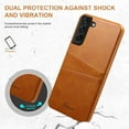 thumbnail image 5 of Dteck For Samsung Galaxy S22 Plus,Luxury Leather Card Holder Hard Back Lightweight Retro Slim Case Cover for Galaxy S22+ 5G,Brown, 5 of 5