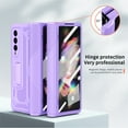 thumbnail image 7 of SaniMore for Samsung Galaxy Z Fold 4 7.6" 2022 Case, Tempered Glass Screen Protector Hinge Protction Hidden Magnetic Kickstand Heavy Duty Protective All-inclusive Case for Galaxy Z Fold 4, Purple, 7 of 7