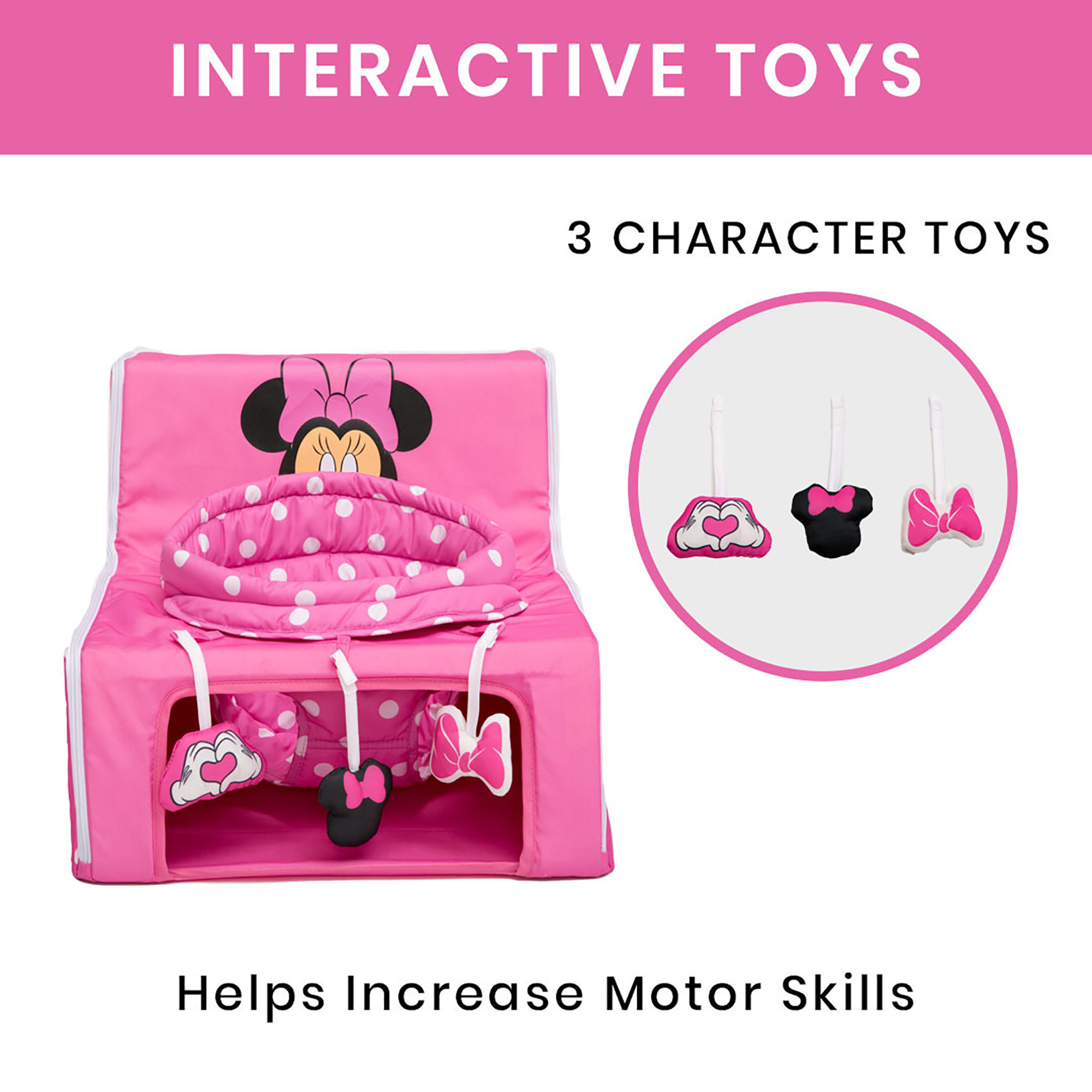 Disney Minnie Mouse Portable Activity Seat for Babies, Pink photo 3