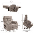 thumbnail image 3 of LEGAHOME Oversize Lift Recliner Chair, Electric Power Lift Chair with Heated and Massage Function, Large Fabric Recliner with Remotes & Cup Holders, Wide Seat Lounge Sofa for Big and Tall, Light Brown, 3 of 9