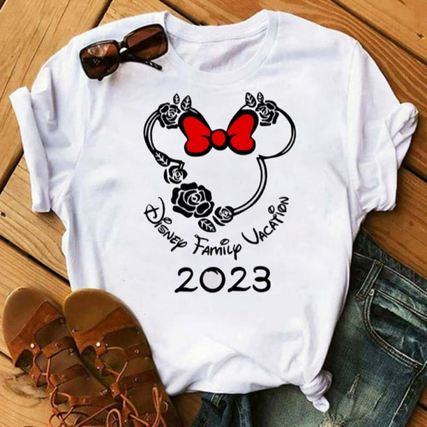 Camiseta de Disney para mujer camisetas de moda para Familia camisetas blancas informales Harajuku de los anos 90 camisetas Kawaii de Mickey y Minnie para ninos 2023 Walmart en linea