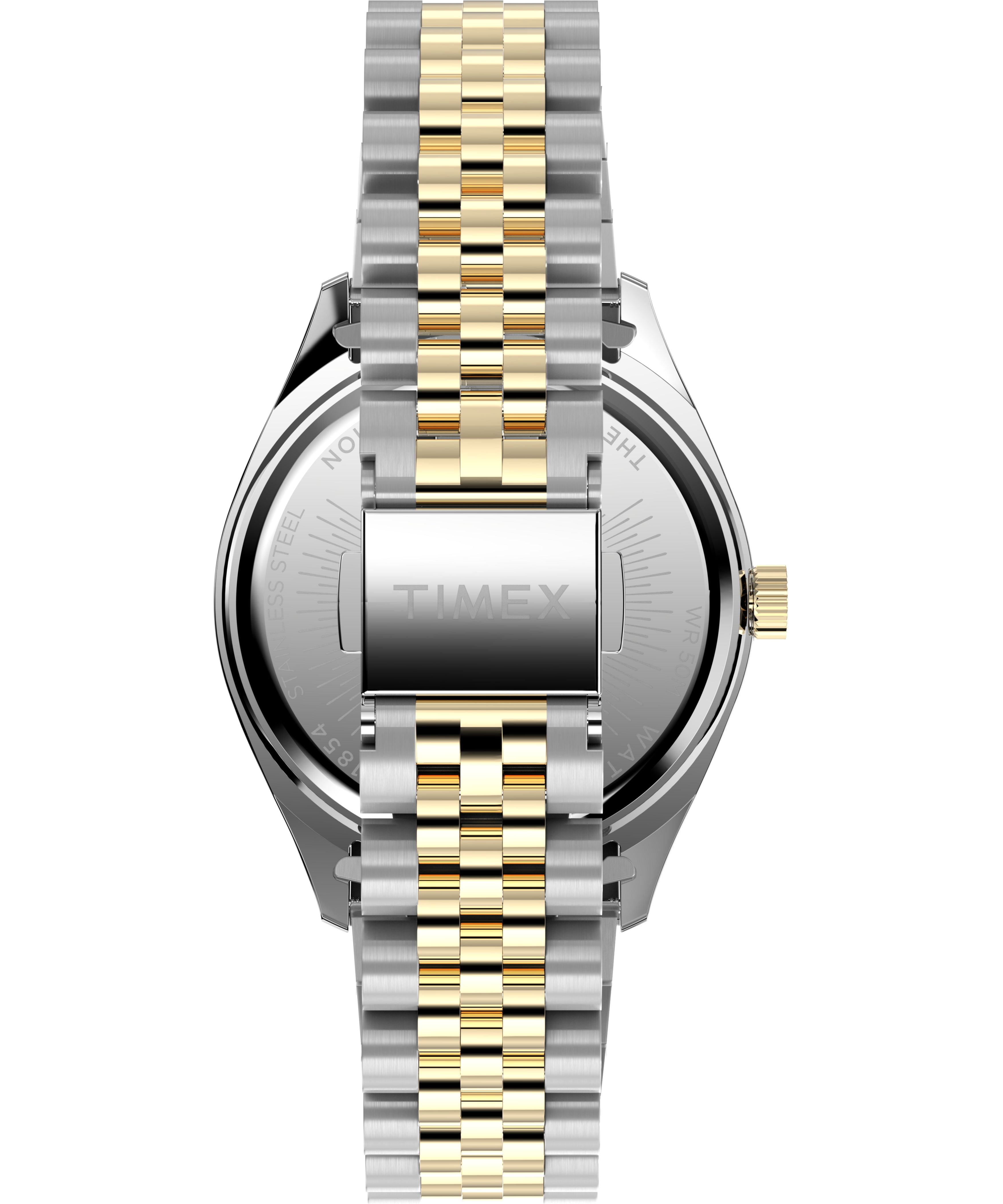 Timex Women's Legacy 36mm Watch - Two-Tone Bracelet Black Dial Gold-Tone Case