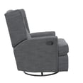 thumbnail image 5 of Second Story Home Hemingway Upholstered Wingback Swivel Gliding Recliner- Dark Gray, 5 of 5