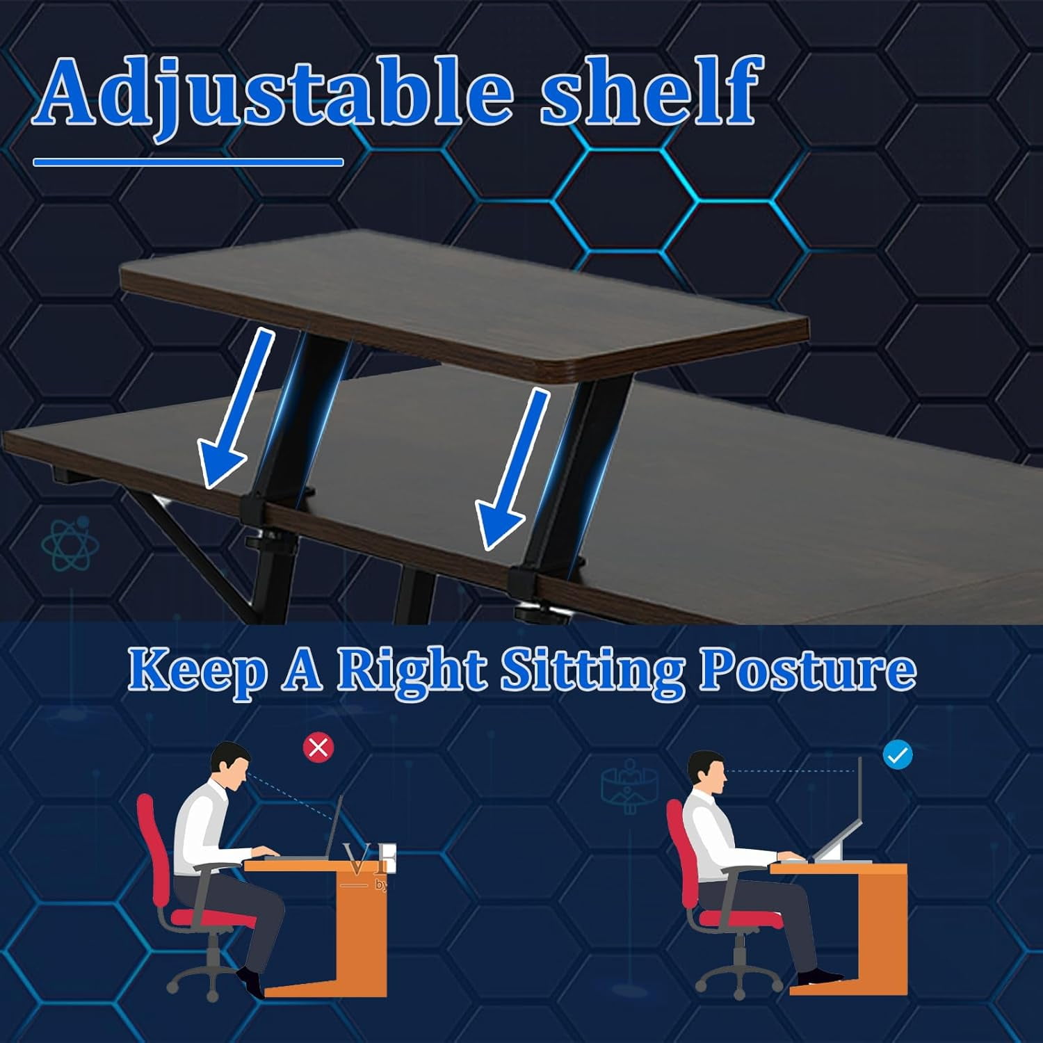 Dkelincs L Shaped Gaming Desk 50.4 inch Corner Computer Desk Table with Removable Shelf for Home Office, Brown