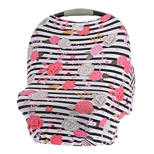 Itzy Ritzy 4 In 1 Nursing Cover Car Seat Cover Shopping Cart Cover And Infinity Scarf Breathable Multi Use Mom Boss Breastfeeding Cover Car Seat Canopy Cart Cover And Scarf Floral Stripe Walmart Com