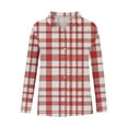 thumbnail image 5 of VgaVtl Shirts for Women Plaid Long Sleeve Collared Womens Plus Size Tops Button Down Regular Red Casual Office Shirts,XXL, 5 of 5