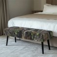 thumbnail image 2 of XYZCANDO Camo Leaf Print Dining Bench Covers, Flexible Rectangle Bench Cover Washable Polyester Spandex Bench Seat Slipcover for Living Room, 2 of 9