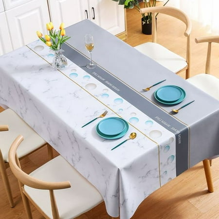 

DabuLiu Simple PVC Tablecloth Waterproof Oilproof Scald Proof Washable Tablecloth Mat Party Rectangular Cover Table Cloth Kitchen Decor