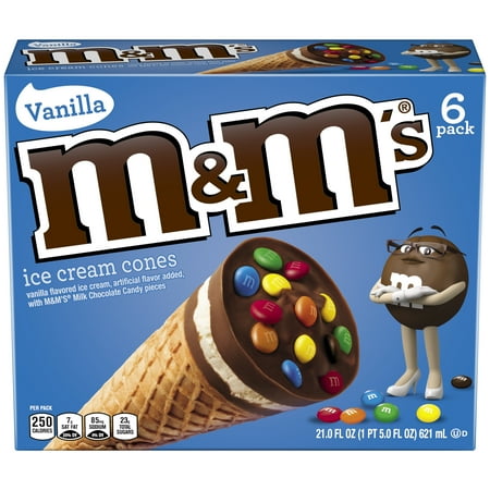 M&M's, Chocolate Ice Cream Cone, 6 Ct