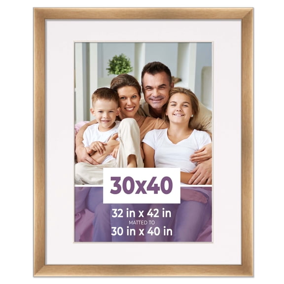 30x40 Frame Bronze With White Picture Mat For 30x40 Photo - Bronze 32x42 Frame To Display Print or