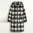 thumbnail image 7 of QSAWXQZ Women's Plaid Hooded Fleece Coat Long Sleeve Full Zip Pockets Casual Knee Length Outerwear S, 7 of 7