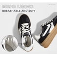thumbnail image 3 of LUCKY STEP Classic Platform Sneakers Fashion Retro Casual Shoes,Black/White,Womens, 3 of 7