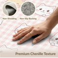 thumbnail image 6 of ODIKA 8'x10' Washable Area Rug Pink Mini Plaid Grid Print Featuring Feline Motif Border Tapete for King Size Bedroom Under Bed, Master Suite, Non-Shedding, Easy Care, 6 of 7
