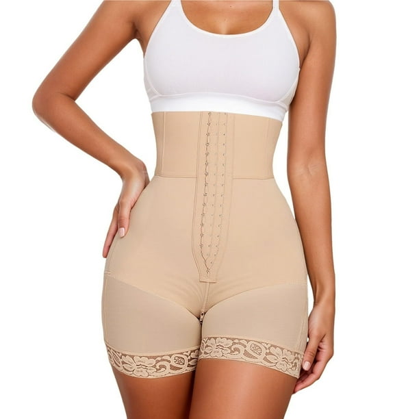 Fajas moldeadoras de abdomen for mujer, pantalones cortos moldeadores sin tirantes, levantadores de glúteos con cremallera en la entrepierna