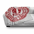 thumbnail image 3 of 60th Birthday Soft Flannel Fleece Throw Blanket, Abstract Grunge Style Happy 60 Party Theme Retro Stamp Slogan Print, Cozy Plush for Indoor and Outdoor Use, 60" x 80", White Red, by Ambesonne, 3 of 6