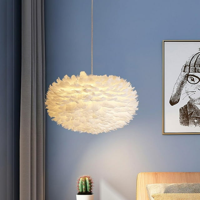 Homyl Feather Pendant Ceiling Light Chandelier LED Kitchen Lighting Hanging Lamp 30cm