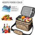 thumbnail image 5 of Dog Paw Print and Bone Brown Insulated Lunch Box for Women Men, Medium Leakproof Cooler Bag with Adjustable Strap, 10"x6.7"x8", 5 of 6