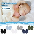 thumbnail image 4 of 18 Pairs Preemie Mittens No Scratch Preemie Gloves Cotton Preemie Mittens for Preemie Boys Girls Gifts, 4 of 5