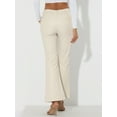 thumbnail image 3 of DARING DIVA Women's Faux Leather Flared High Waist Bell Bottom PU Trousers M White, 3 of 6