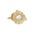 thumbnail image 2 of AAAA Quality 8-9mm Round White Freshwater Cultured Pearl Bracelet with 14K Yellow Gold Flower Clasp in 7.5 Length for Women, 2 of 8