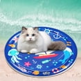 thumbnail image 2 of Cat Water Mat with Floating Fish - 25.6" Large Leakproof Cooling Pad, Anti-Scratch Summer Playmat for Indoor Pets, Includes Manual Air Pump for Heat Relief, 2 of 5