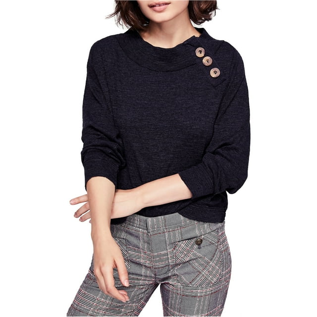Free People Womens Don't Forget Me Pullover Blouse, Black, X-Small