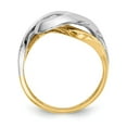 thumbnail image 2 of 14K Two-Tone Gold Ring Band Themed & Rhodium Swirl, Size 9, 2 of 5