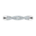 thumbnail image 3 of 1/10 Carat (ctw) 10K White Gold Diamond Ladies Swirl Stackable Anniversary Ring (Ring Size 5.75) (I1-I2 Clarity), 3 of 4