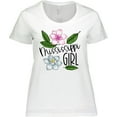 thumbnail image 3 of Inktastic Mississippi Girl Magnolia Flowers and Leaves Women's Plus Size T-Shirt, 3 of 5