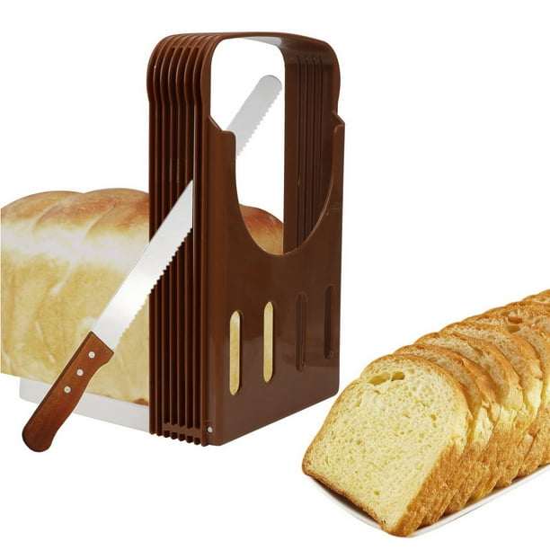 Bread Slicer Guide Adjustable Foldable Cutting Board For Homemade Bread Cake Sandwish Toast Loaf Bagel Compact Cutter Mold Thin Or Thick Slices Walmart Com Walmart Com