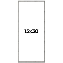 15x38 Frame Silver Grey Distressed Solid Wood Picture Frame | 0.75 Inch Moulding Width | Interior