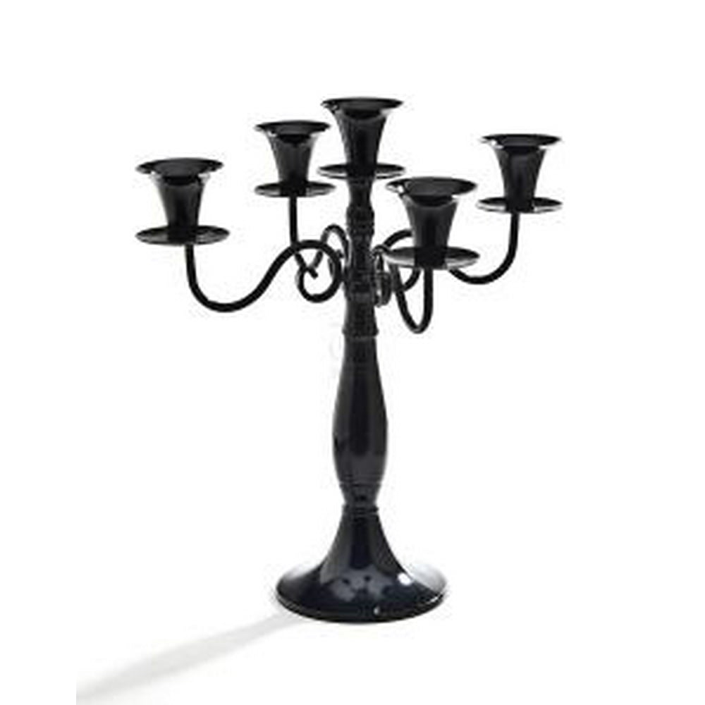 14" Spooky Halloween Black Metal 5Light Candelabra Candle Holder