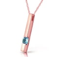 thumbnail image 2 of Galaxy Gold 14k Rose Gold Vertical Bar Necklace with Round Natural Blue Topaz, 2 of 3