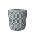 thumbnail image 2 of Cement Round Pot with Embossed Interlocking Shapes and Freckled Holes Design Body LG Washed Finish Dark Gray, 2 of 8
